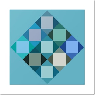 Abstract Tiles - blue tones Posters and Art